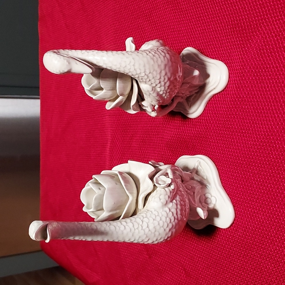 Vintage Fitz & Floyd Swan Candlestick Holders